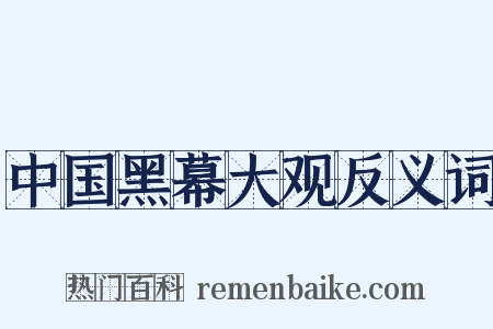中国黑幕大观反义词是什么意思的图片